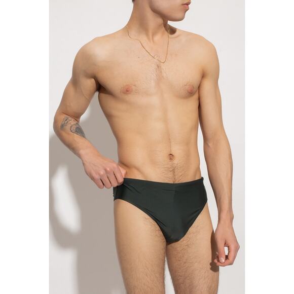 AMI Paris Alexandre Mattiussi Forest Green Ami de Coeur Swim Briefs in white M - Picture 1 of 7